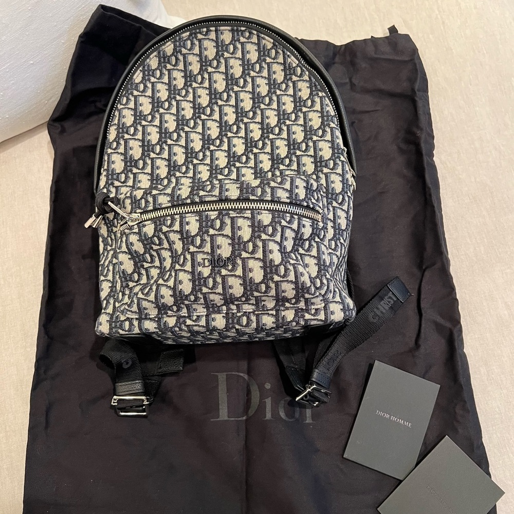 SOLD! Dior Backpack - Navy Oblique Print